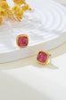 Cushion-Cut Aqua Fuchsia  Shimmer Stud Earring | 80E62710