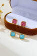 Cushion-Cut Aqua Fuchsia  Shimmer Stud Earring | 80E62710