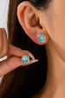 Cushion-Cut Aqua Fuchsia  Shimmer Stud Earring | 80E62710