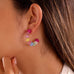 STAINELESS STEEL NATURAL GEMSTONE HOOP EARRINGS | 40E537