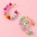 STAINELESS STEEL NATURAL GEMSTONE HOOP EARRINGS | 40E537