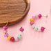 STAINELESS STEEL NATURAL GEMSTONE HOOP EARRINGS | 40E537