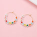 BOHO MULTI BEADED DAISY HOOP EARRINGS | 40E536