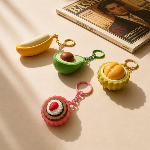 3D Fruit Tart Fidget Keychains | 40KC184