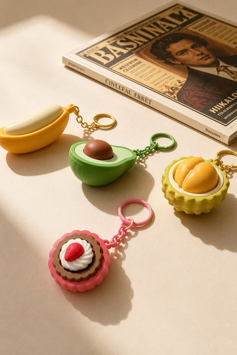 3D Fruit Tart Fidget Keychains | 40KC184