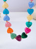 Multi-Color Resin Heart Bead Necklace | 80N93443
