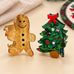 Holiday Gingerbread & Christmas Tree Hair Claw Clip| 40H1236