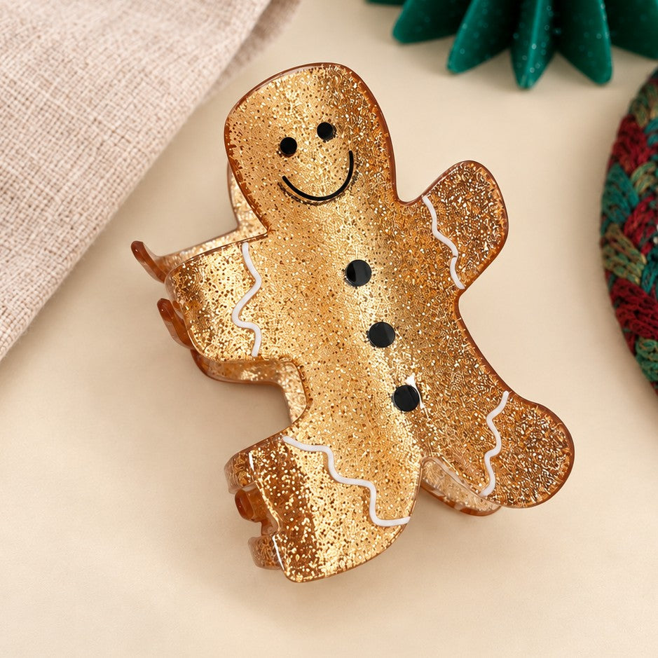 Holiday Gingerbread & Christmas Tree Hair Claw Clip| 40H1236