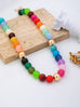 Rainbow Marbled Resin Bead Necklace | 80N93447