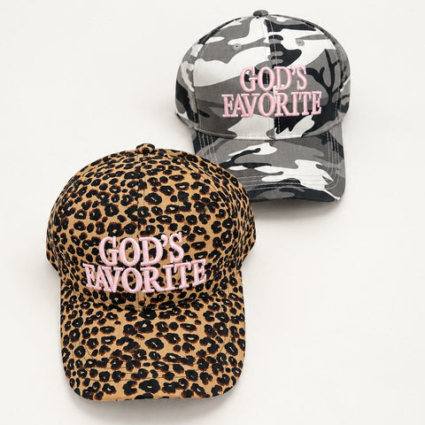 "God's Favorite" Embroidered Graphic Baseball Cap | 40HW769