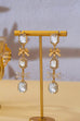 Emerald-Cut Crystal Bow Drop Earrings | 80E62747
