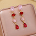 Pink and Ruby Multi-Shape Drop Earrings | 80E62753