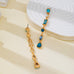 Aquamarine Geometric Crystal  Linear Drop Earrings| 80E62751