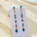 Aquamarine Geometric Crystal  Linear Drop Earrings| 80E62751