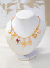 Vintage-Inspired Flower Pearl Cross Heart Charm Necklace | 80N93477