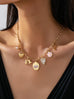 Romantic Flower Rhinestone Heart Bow Charm Necklace | 80N93479