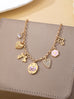 Romantic Flower Rhinestone Heart Bow Charm Necklace | 80N93479