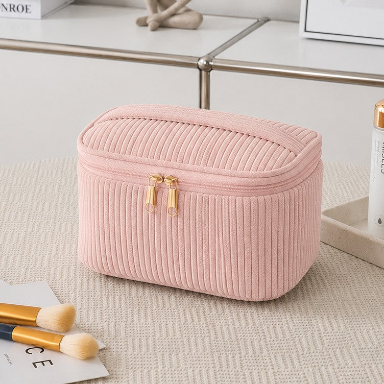 CORDUROY COSMETIC MAKEUP POUCH BAG | 40P635