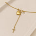 18K STAINLESS STEEL GOLD & CROSS Y NECKLACE | 40NK9762