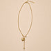18K STAINLESS STEEL GOLD & CROSS Y NECKLACE | 40NK9762