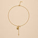 18K STAINLESS STEEL GOLD & CROSS Y NECKLACE | 40NK9762