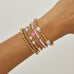 MULTI BALL PEARL BEAD CROSS STRETCHABLE BRACELET | 40B5271