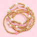 MULTI BALL PEARL BEAD CROSS STRETCHABLE BRACELET | 40B5271