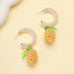 Lemon Cluster Beaded Pearl Hoop Drop Earrings | 40E545