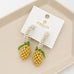 Lemon Cluster Beaded Pearl Hoop Drop Earrings | 40E545