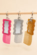 GLITTER HAIR COMB MIRROR BAG CHARM KEY CHAIN | 40KC189
