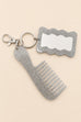 GLITTER HAIR COMB MIRROR BAG CHARM KEY CHAIN | 40KC189
