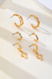 Gold-Tone Cross Baguette Huggie Hoop Earring Trio Set | 80E62865