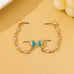 Turquoise Crystal Chain Loop Earrings | 80E62936
