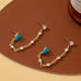 Turquoise Crystal Chain Loop Earrings | 80E62936