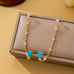 Turquoise Crystal Chain Loop Earrings | 80E62936