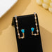 Turquoise Crystal Chain Loop Earrings | 80E62936