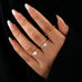 Milky Pink Opal Baguette Heart 3-Piece Ring Set | 80R300