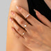 Milky Pink Opal Baguette Teardrop 3-piece Ring Set | 80R301