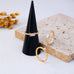Milky Pink Opal Baguette Teardrop 3-piece Ring Set | 80R301