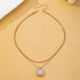 Layered Square Opal Pendant Necklace | 80N93582