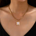 Layered Square Opal Pendant Necklace | 80N93582