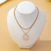 Layered Square Opal Pendant Necklace | 80N93582