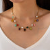 Multi-Color Oval Cat's Eye & Crystal Necklace | 80N93581
