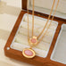 Double Layer Dusty Rose Stone Necklace Set | 80N93576