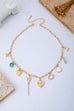 Western Boot Catus Flower Stone Charm Necklace | 80N93595
