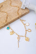 Western Boot Catus Flower Stone Charm Necklace | 80N93595