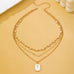 Layered Enamel Pearl & Rose Tag Pendant Necklace | 80N93573