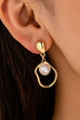 Abstract Molten Gold Pearl Drop Earrings | 80E62955