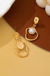 Abstract Molten Gold Pearl Drop Earrings | 80E62955