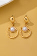 Abstract Molten Gold Pearl Drop Earrings | 80E62955